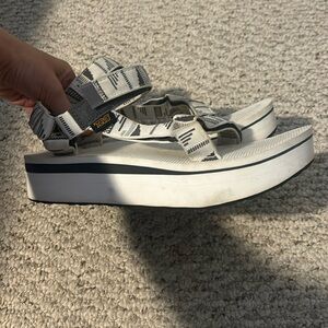 Women’s white platform Tevas size 9.5